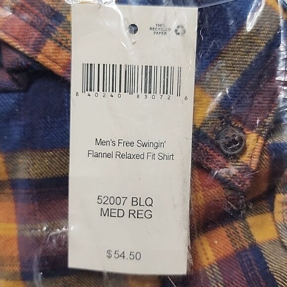 089 NWT Men's Free Swingin' Flannel Relaxed Fit Shirt Size Medium - Picture 4 of 8